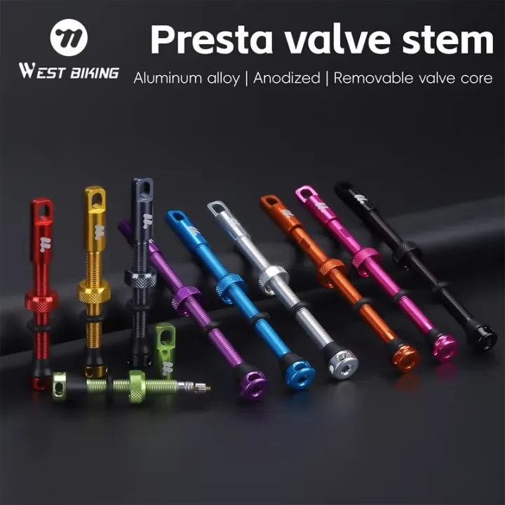WEST%20BIKING%202PCS%20Bicycle%20Tubeless%20Tire%20Presta%20Valve%20MTB%20Road%20Bike%20Aluminum%20Alloy%2040mm%20to%2085mm%20Stems%20with%20Valve%20Core%20Removal%20Tool%20-%20Image%203