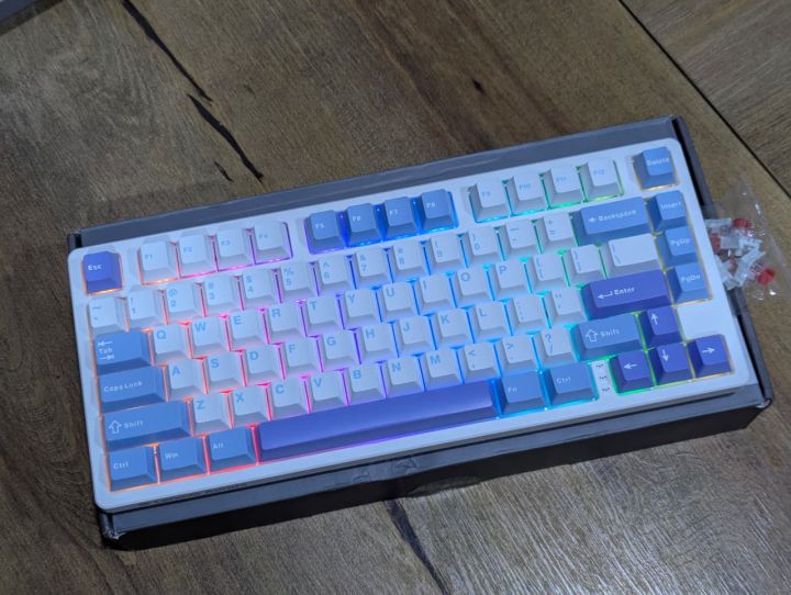 Wireless%20Gaming%20Keyboard%20RED%20Light%20keyboard,%20blue%20Switch,%20a%20versatile%20mechanical%20keyboard%20that%20offers%20WIRELESS%20connectivity.%20Featuring%20real%20RGB%20backlighting%20and%2061%20custom%20keys,%20this%20compact%2060%25%20TO%2070%25%20keyboard,%202.4G%20and%203%20Bluetooth%20connection%20support%20-%20Image%203