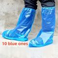 10/20/30pcs Rainy Disposable Shoe Covers, Transparent Plastic Outdoor Thick Wear-Resistant Waterproof Isolation Foot Covers. 