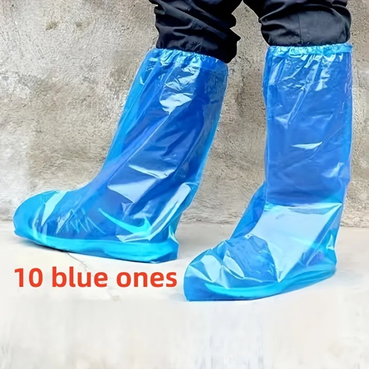 10/20/30pcs%20Rainy%20Disposable%20Shoe%20Covers,%20Transparent%20Plastic%20Outdoor%20Thick%20Wear-Resistant%20Waterproof%20Isolation%20Foot%20Covers%20-%20Image%206