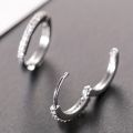 1pair Exquisite Synthetic Zircon Decor Hoop Earrings, Fashion Earrings For Men Women.