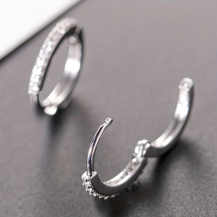 1pair%20Exquisite%20Synthetic%20Zircon%20Decor%20Hoop%20Earrings,%20Fashion%20Earrings%20For%20Men%20Women%20-%20Image%205