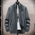 New Men's Fleece Cardigan Sweater Embroidery Casual Knit Sweater Jacket High Quality Male Autumn Winter Clothing. 