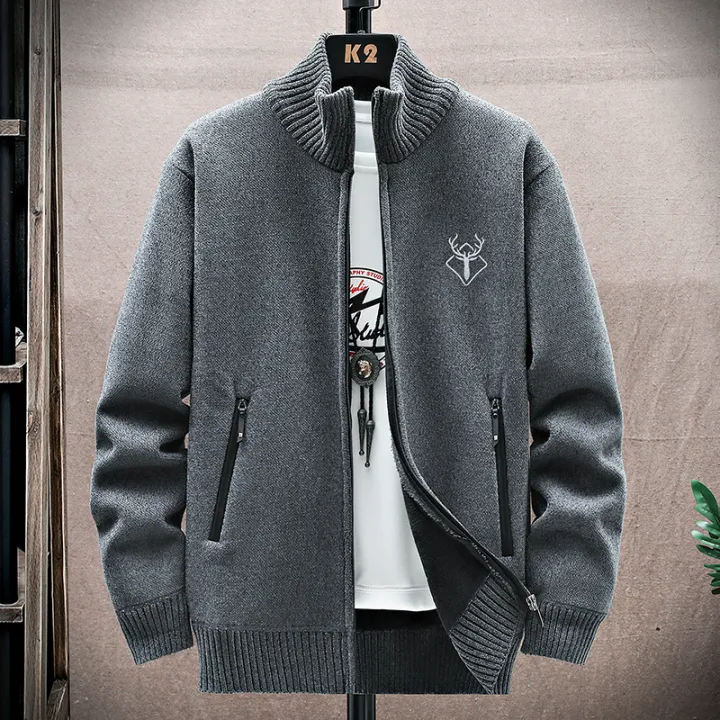 New%20Men's%20Fleece%20Cardigan%20Sweater%20Embroidery%20Casual%20Knit%20Sweater%20Jacket%20High%20Quality%20Male%20Autumn%20Winter%20Clothing%20-%20Image%204