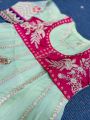 formal party and wedding wear embroidered organza stitched koti maxi 2 piece dress. 