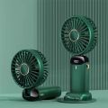 Handheld Mini Fan Foldable Portable Neck Hanging Fans 5 Speed USB Rechargeable Fan with Phone Stand and Display Screen | Multicolor. 