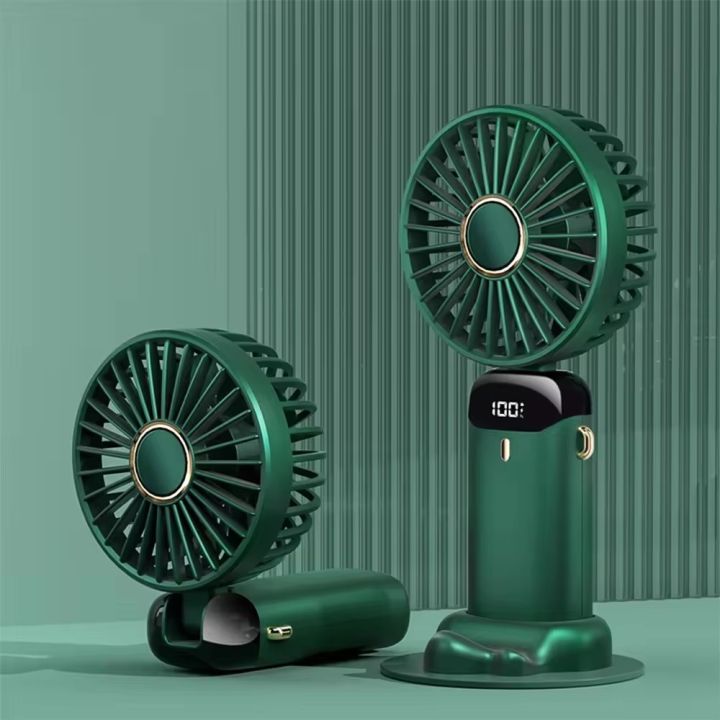 Handheld%20Mini%20Fan%20Foldable%20Portable%20Neck%20Hanging%20Fans%205%20Speed%20USB%20Rechargeable%20Fan%20with%20Phone%20Stand%20and%20Display%20Screen%20%7C%20Multicolor%20-%20Image%203