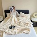 Soft & Delicate  Blanket Large Plush Ribbed Throw Warm Cozy Anti-Static Sofa Blanket Lightweight Bed Blanket Multi-Functional. 