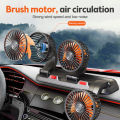 Car Fan 360° Adjustable 3 Head Air Fan Automotive Electric Fan USB/12V/24V Fan 2 Speeds Car Silent Fan For Home Desk Office&Car.