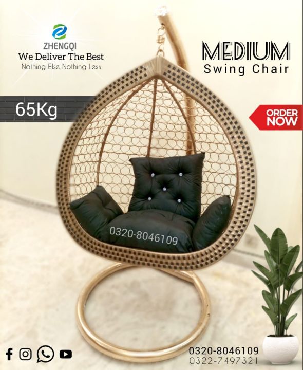 Medium Sized Swing Chair Jhoola with Stand and cushions Daraz.pk