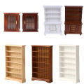 1/12 Multifunction Wood Cabinet Bookcase Cabinet Miniature Furniture Handcrafted Wall Cabinet Dollhouse.