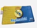 Tripple Zippered Multipurpose Three Pocket Pencil Pouch In Real Madrid Character For School And Other Use. 