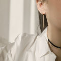 ANENJERY Silver Color Long Strip Hoop Earrings for Women French Gold Silver Waterdrop Earrings Jewelry 2022 New. 