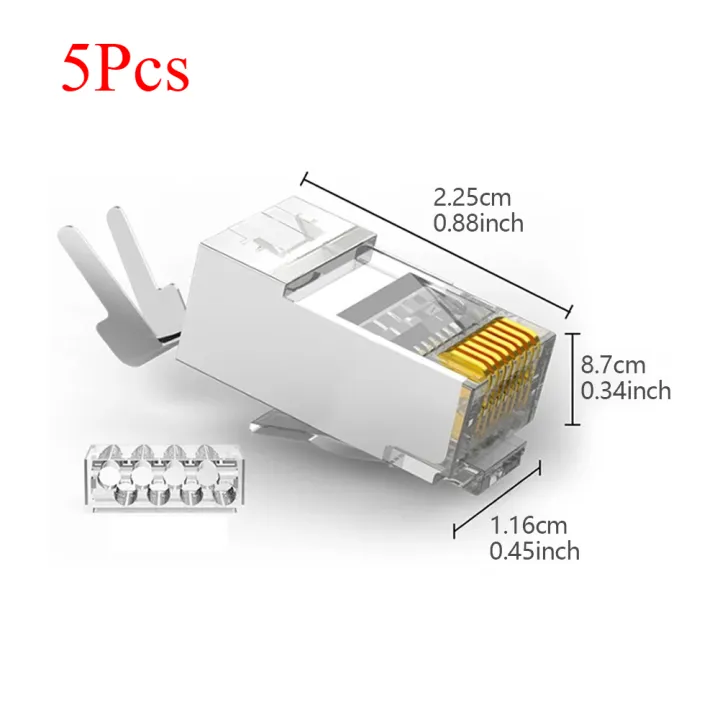 5/10Pcs%20RJ45%20Pass%20Through%20Connectors,%20Cat8/Cat7/Cat6A%20Shielded%20Modular%20Plug,%2050UM%20Gold%20Plated%208P8C%20Ethernet%20Connector%20-%20Image%207