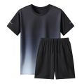 Unisex Quick Dry 2 Piece Outfits Casual Tracksuit Shorts Men 2024 Summer New Sweatsuit Oversize Short Sleeve Sport Set. 