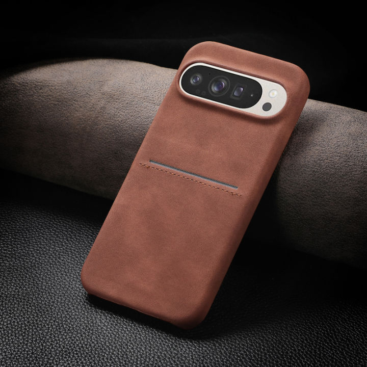 Luxury%20Solid%20Color%20Matte%20Leather%20Wallet%20Card%20Slot%20Skin%20Texture%20Phone%20Case%20For%20Google%20Pixel%209%20Pro%20XL%208%208A%20Pro%20Bumper%20Back%20Cover%20-%20Image%202
