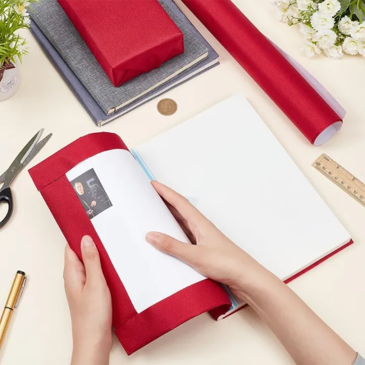 47.25x15.75%20Inch%20Dark%20Red%20Book%20Binding%20Cloth%20Bookcover%20Fabric%20Surface%20with%20Paper%20Backed%20Nylon%20Fabric%20for%20Book%20Binding%20-%20Image%204