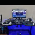 Black Gaming Table -  Pc Gaming Table - Laptop Gaming Table - RGB Led Lights on Table - Study Table - Headphones Holder - Wire Management System. 