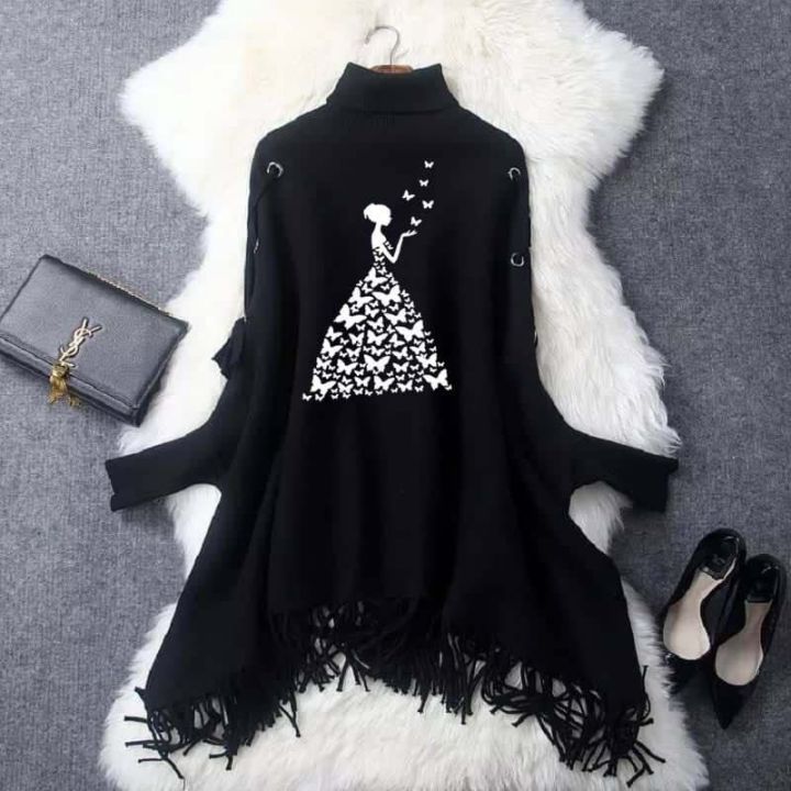 Women's%20Ayelet%20Printed%20Batwing%20Poncho.%20%20Fabric%20Two%20Fleece%20Best%20For%20Winters%20%20Standard%20Free%20Size.%20Chest%2035%20Length%2030%20%20-%20-%20Image%203