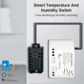 WiFi Smart Temperature Humidity Switch Monitoring Thermostat 12V 24V 220V 3000W Relay Module For eWElink APP Alexa Google Home. 