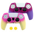 For PS5 Gamepad Silicone Protective Case Anti-Scratch Wear-Resistant with Trigger Caps Gradient Game Accessories for PS5 Control. 