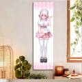 Super Sonico Maid Outfit Vertical Tapestry, Pink Polka Dot Wall Scroll, Kawaii Anime Long Hanging Decor for Bedroom, Otaku Room,.