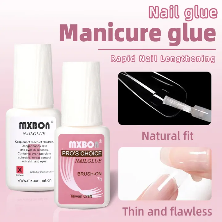 7g/1Bottle Fast Drying Nail Gule With Brush For False Nails Acrylic Fake Nails&Rhinestone Strong Adhesive Glue Manicure Tools #&