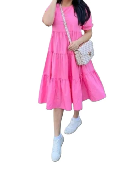 Ladies%20Casual%20Frocks/Women's%20Fashionable%20Pink%20Dresses%20-%20Image%203