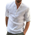 KB New Men's Casual Blouse Cotton Linen Shirt Loose Tops Long Sleeve Tee Shirt Spring Autumn Casual Handsome Men Shirts. 