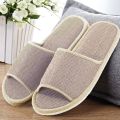 Linen Slippers Women And Men Household Indoor Floor Slippers Daily Home Simple Plain Mute Anti-Slip Comfortable Slippers.
