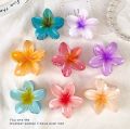 Flower Hair Clips For Girls Stylish Korean | Fancy Hair Claw Clips For Girls Korean |Korean Flower Gradient Egg Large Candy Colour Hair Claw Clips Catchers For Girls. 