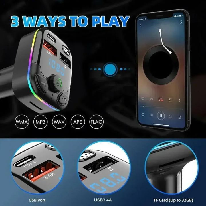 Car%20Bluetooth%205.0%20FM%20Transmitter%20Wireless%20Adapter%20Mic%20Audio%20Receiver%20Auto%20MP3%20Player%202.1A%20Dual%20USB%20Fast%20Charger%20Car%20Accessories%20-%20Image%205
