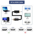 DisplayPort to HDMI Cable 4K/1080P 60Hz Display-Port to HDMI HDTV Monitor Adapter cable DP to HDMI 2.0/HDMI 1.4/HDMI 1.3 DP HDMI. 
