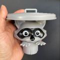 Cute Raccoon Toilet Paper Holder Playful Bathroom Decor With Trash Can Lid Cover Unique  Idea Funny Home Accessory. 