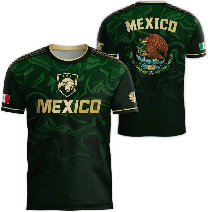 MEXICO Flag 3D Print Sport Quick-dry Breathable Men T-shirt Outdoor Football Jersey Team Short-sleeve Parent-child Top Clothing