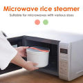Microwave Oven Rice Cooker Portable Food Container Multifunction Steamer Rice Cooker Bento Lunch Box Steaming Utensils.