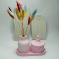 Home decorative vase combo set with artificial flower decorative item. 