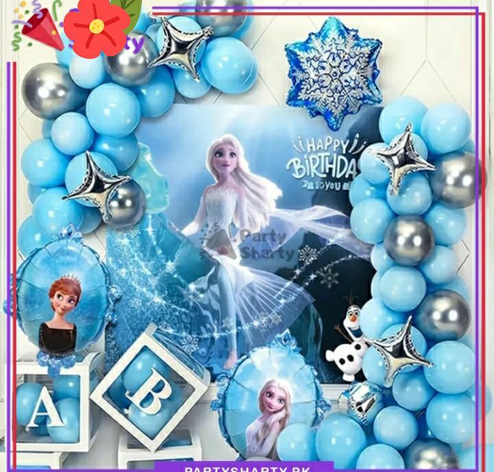 Happy Birthday Frozen Elsa Theme Set For Theme Based Birthday Decoration and Celebration