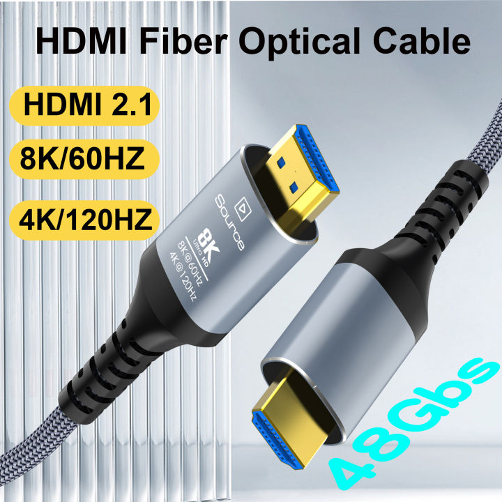 8K Fiber Optic HDMI Cable 8K60Hz 4K120 HDMI 2.1 Cable Dynamic HDR/eARC/HDCP 2.3 Compatible with TV /PS5/Blu-ray