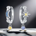 925 Sterling Silver Mysterious Star Moon Earrings Jewelry Versatile Hoop Earrings For Women Jewelry Birthday Party Fine .