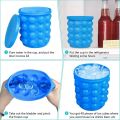 BQ&MS TECH Ice Bucket, Large Silicone Ice Bucket & Ice Mold with lid, (3 in 1)Space Saving Ice Cube Maker, Silicon Ice Cube Maker , Portable Silicon Ice Cube Maker Genie. 