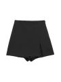 Women's Front Slit Shorts Skirts With Side Zipper, High Waist, Female Skort, Chic Fashion. 