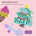 Handmade Set Beads Pen DIY Girls Toys, Creative Production Sticker Princess Rainbow Bow Girl Gifts Toy for Kids. 