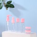Travel Separate Bottle Set Press Type Spray Bottle Transparent Seven Piece Set Portable Small Sample Bottle Cosmetics Travel Set.