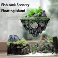 Multi-Use Aquarium Floating Island Décor Rock with Shelter for Fish, Ecological Scenery Rockery for Fish Tank Landscaping.