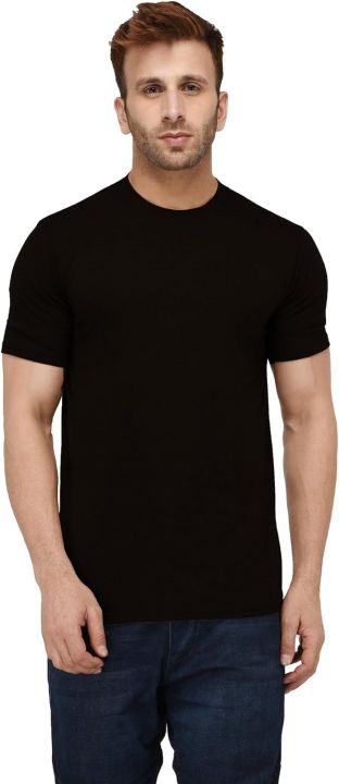 Black%20colour%20Half%20sleeve%20Round%20Neck%20T-shirt%20For%20Man's%20%20(Comfortable%20and%20Stylish%20Wear)%20-%20Image%202