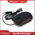 Mini USB 3D Wired Mouse Optical 1200 DPI Gaming Mice For Laptop Notebook PC Desktop Computer For Macbook Ultra Thin.
