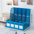 Detachable A4 Document Organizer - Desktop Bookshelf & File Holder, Durable PP Material, Office Supplies Storage Rack.