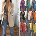 Women's European American Fashion Casual Polo Neck Slim Fit Cardigan Spring Autumn Temperament Coat 2025.