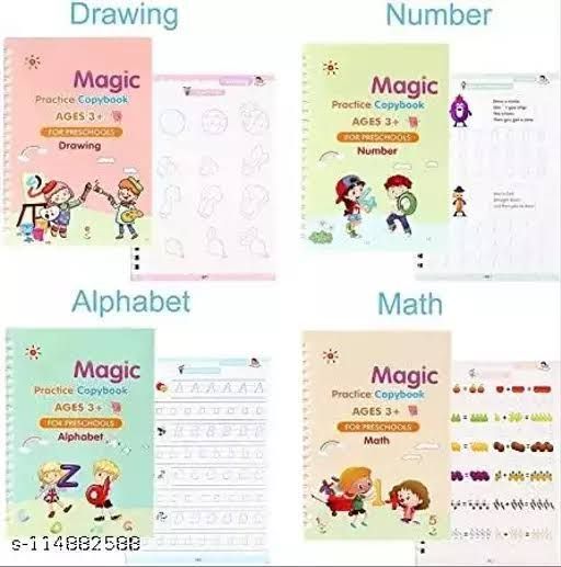 Kids Magic books - Preschool Learning Books - Children First Learning Books - 4 Magic Books - Early Learning Books For Children - Children Tracing book